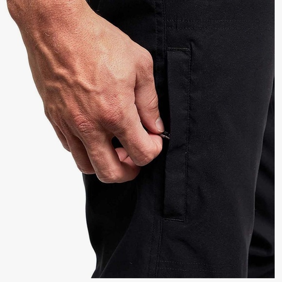 EDDIE BAUER Fleece Lined Tech Pants Men's Sz 34x30 Water Resistant Black UPF 50+ - Picture 3 of 7